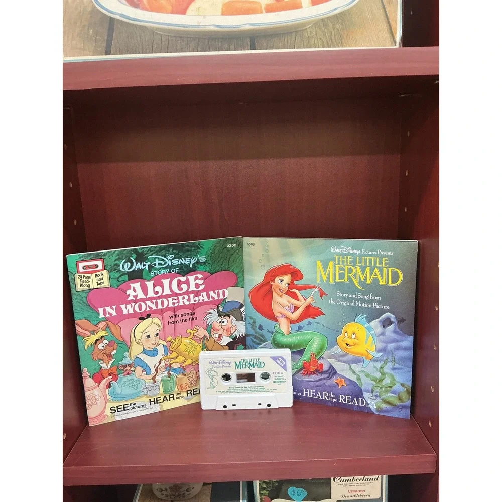 Vintage Disney 10‎ Read-Along Book and Cassette Tape Bundle